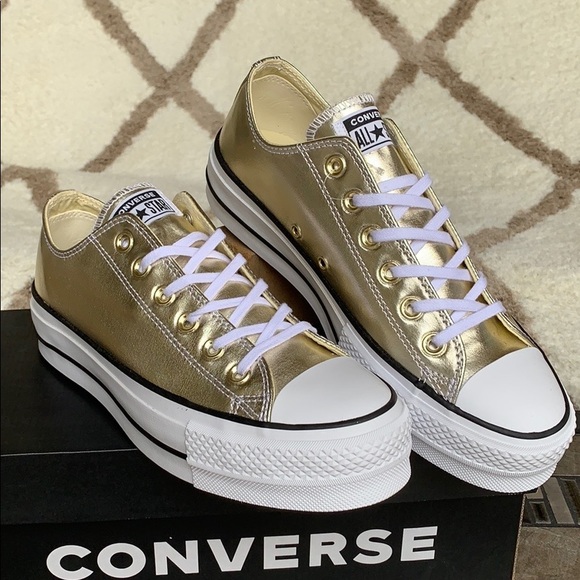 CONVERSE CTAS LIFT OX PLATFORM GOLD/BLACK/WHITE WM - Picture 14 of 16